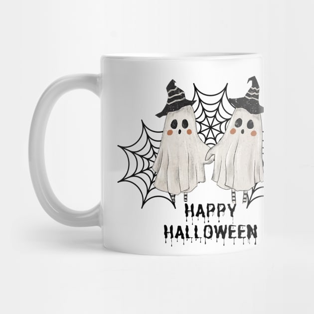 Cute Ghosts Happy Halloween by Budwood Designs